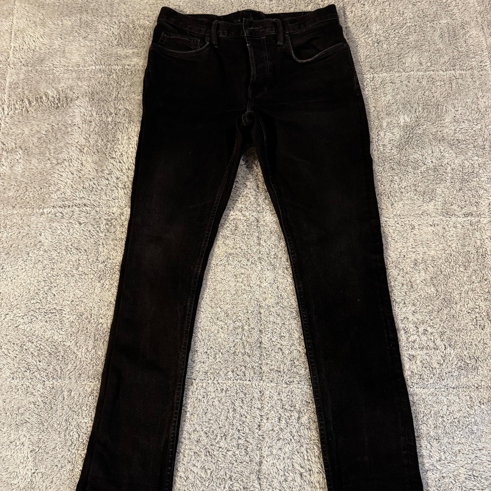 All Saints Mens Black Boda Cigarette Jeans 32x30